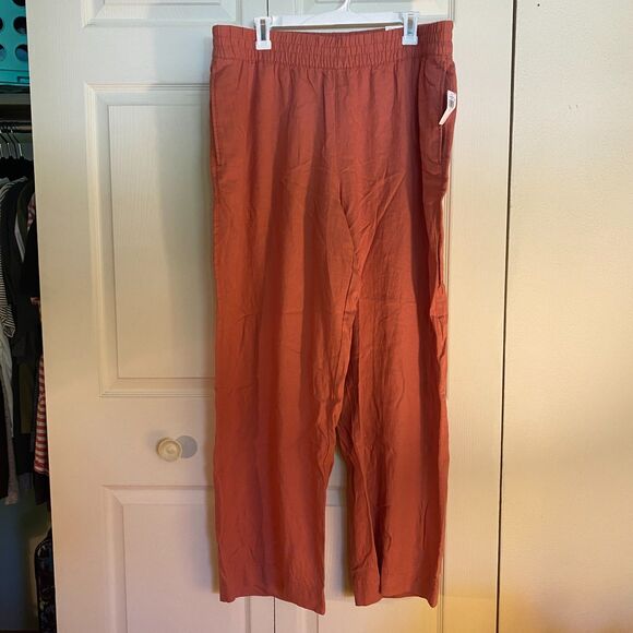 Coral Old Navy wide-leg linen pants (XL) NWT - Picture 1 of 5